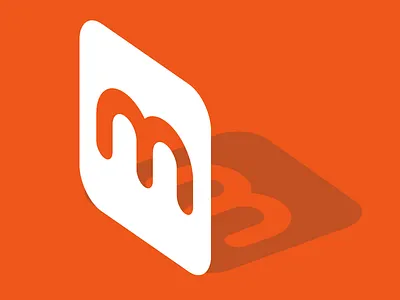 m3 3 fireworks flat isometric m mobizy orange shadow vector