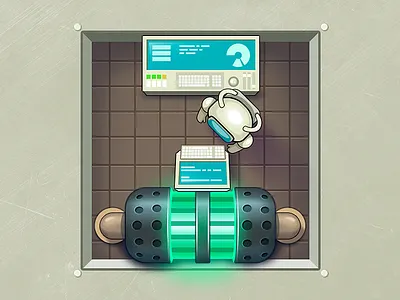 Engine bay astronaut bay character concept console engine game illustration sci fi ship space spaceship