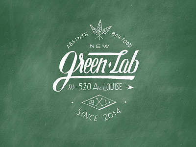 Greenlab logotype v2 - Absinth Gin Bar & Food calligraphy font hand lettering lettering logo logotype script