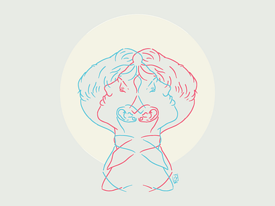 Looking Glass art artwork blue illustration pink