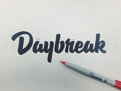 Daybreak Process handlettering hashtaglettering lettering process vector vectormachine