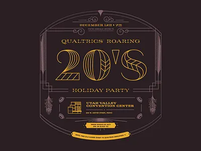 Holiday Party Invite Front art deco jeames lettering