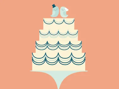 Birdie wedding cake illustration wedding wedding cake