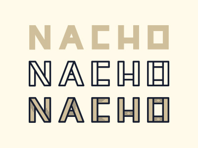 Nacho indentity layered lettering logo mark type typography