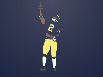 Charles Woodson football illustration michigan vector