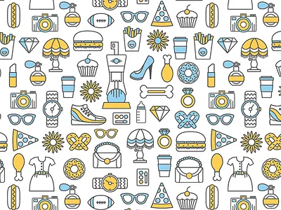 Icon Pattern accessories electronics food home icons pattern