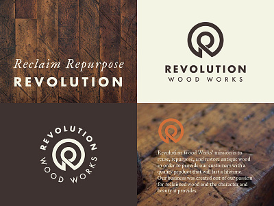 Revolution Wood Works Branding Project branding logo