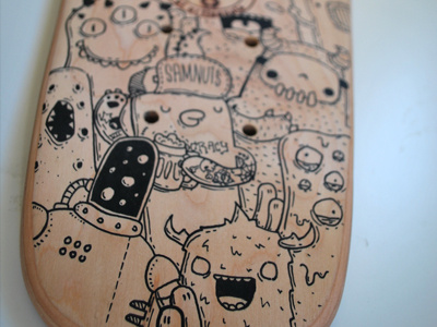 Skate Custom 1 custom doodles monster posca samnuts skateboard