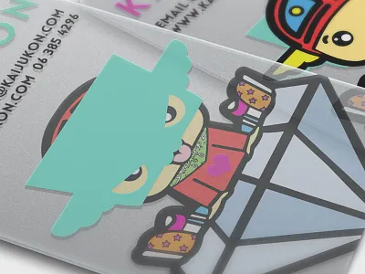 Kaijukon Business Cards business cards identity design illustration kaijukon toy store toys typography