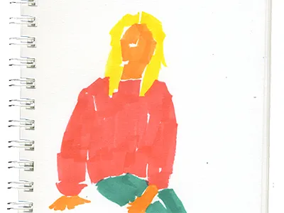 sketchbook girl illustration markers sketchbook