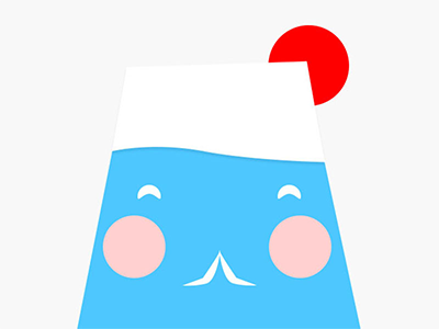 Mt Fuji blue cute fuji guuu illustration japan mountain