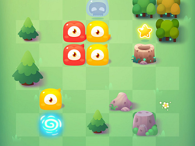 Slip Quest color cute forest game green monster simple tree