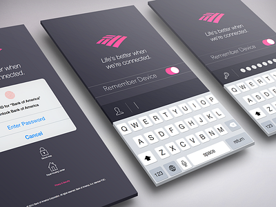 Bank of America App for iOS 8 apple design illustrator ios ios8 iphone layout mockup photoshop sketch ui ux