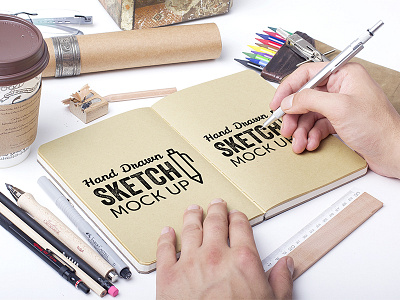 Freebie: Hand Drawn Sketch Mock-Ups free freebie mock up mockup photo pixelbuddha sketch template