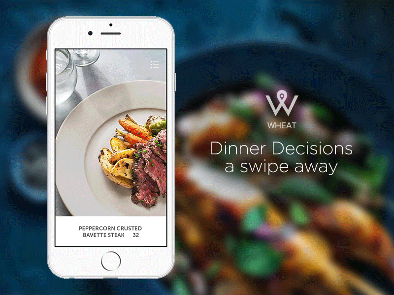 Wheat App Swipe Interaction animation clean food gif ios menu minimal save swipe ui ux