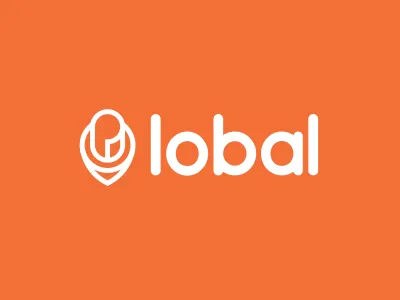 Lobal global logo marker news pin