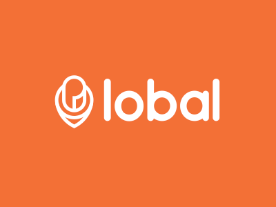 Lobal global logo marker news pin