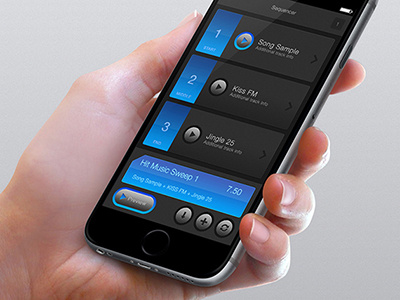 Sequencer app audio control hand iphone mixer mobile player samples sequencer settings tracks