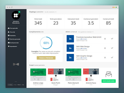 Domee Dashboard clean dashboard design flat design minimal panel stats ui user experience user interface ux web design