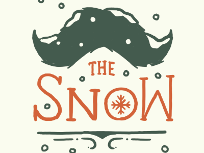 Mustaching thru the snow christmas holiday illustration keyline mustache snow snowflake type x mas