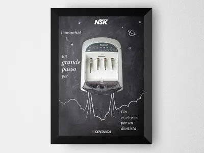 NSK Dental iCare+ for Dentalica colague dentistry hand drawing poster print