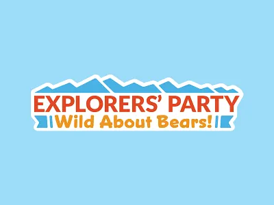 Explorers' Party: Wild About Bears! bears bright child fun kid lockup logo mountains text type typography