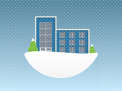 Snow daze building christmas holiday snow tree winter