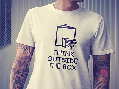 Think Outside The Box design flat icon illustration logo logo design minimal print tee tshirt