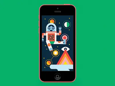 Space Stuff astronaut eye flat illustration space