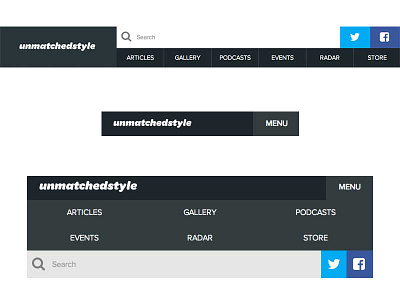 New UnmatchedStyle Nav Layout mobile web navigation responsive nav rwd nav ums unmatchedstyle