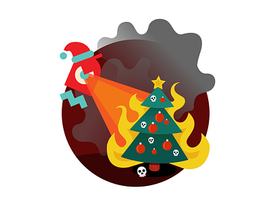 X-Mas fire illustration xmas