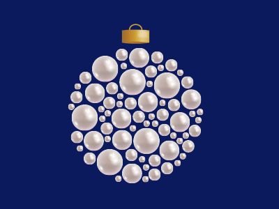 Holiday vector blue christmas gold holiday ornament pearl vector