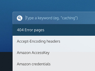Type a keyword autocomplete blue search upstatic
