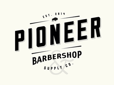 Logo barber shop buffalo identity logo minimal vintage