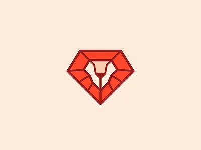 Lviv Ruby User Group diamond lion logo red ruby