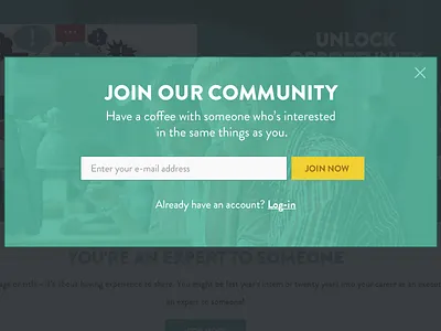 Sign-up Gate fields form modal pop up prompt sign up subscribe