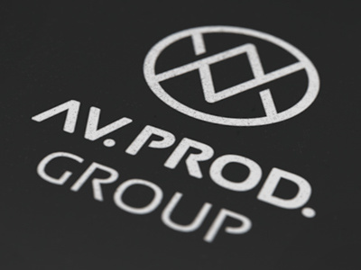 Logo Avprod Group branding dark line logo monogram white