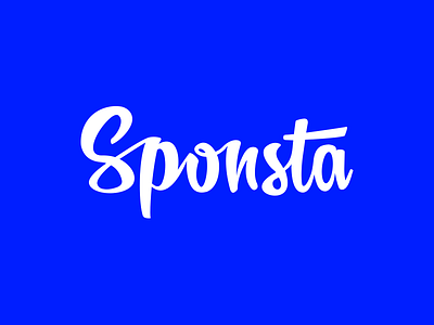 Sponsta hand lettering logo script sponsta typography