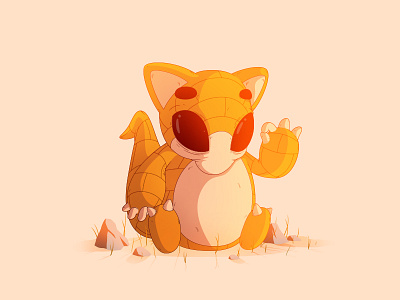 Sandshrew | #27 27 gaming illustration monster nintendo pocket pokemon sandshrew