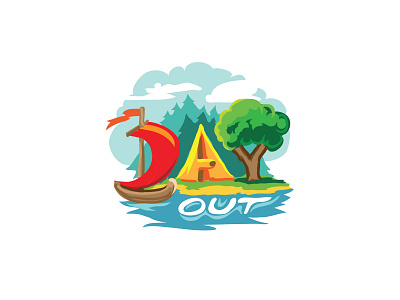 DayOut camping drawing illustration logo nature outdoors