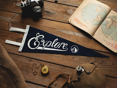 Explore Pennant adventure explore hand lettering lettering pennant typography