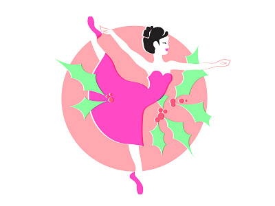 9 Ladies Dancing 12 days of christmas ballerina christmas ladies dancing offset wip