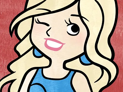 Joy caricature cartoon illustration painted retro textured