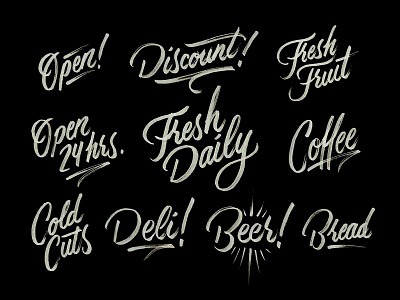 Local Market type brush deli hand lettering market script type typography