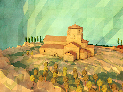 Ermita of Urueña, Spain 3d architecture building europe lowpoly modeling polygon spain