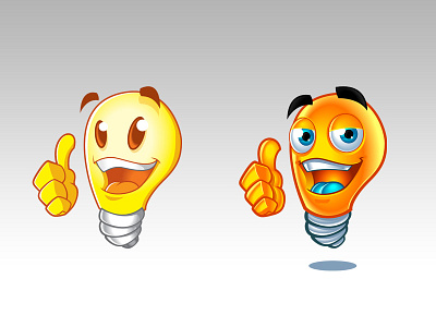 Bulb - progress bulb coloring improvement light mascot progress vector