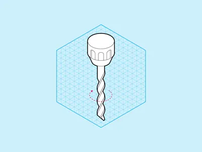 isometric illustration drill isometric