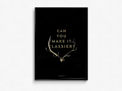 Dumb Client Comments Pt. 1 antlers black gold minimal poster typography vintage