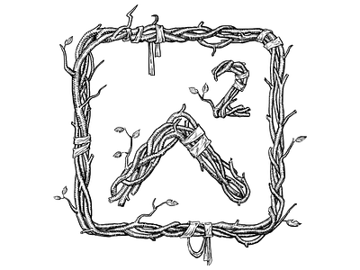 logo of branches engraving illustration interior design l2 logo logotype