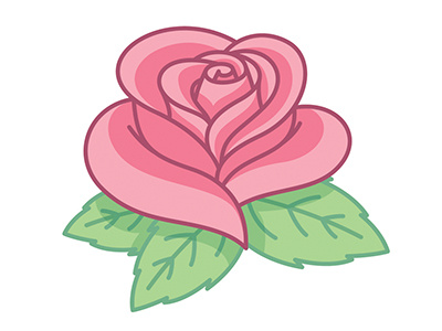 Rose flower green illustration india pink rose